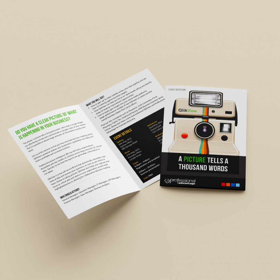 Qlikview Polaroid Themed Invite
